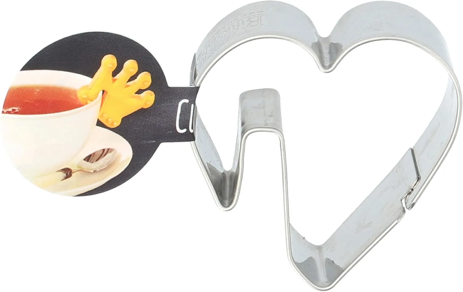 BV Birkmann V.I.P. Herz, Tassenkeks, Ausstechform zum Ausstechen und Dekorieren von Plätzchen, Marzipan, Fondant, Edelstahl, spülmaschinengeeignet, mit Banderole, Größe:5 cm, 198623…