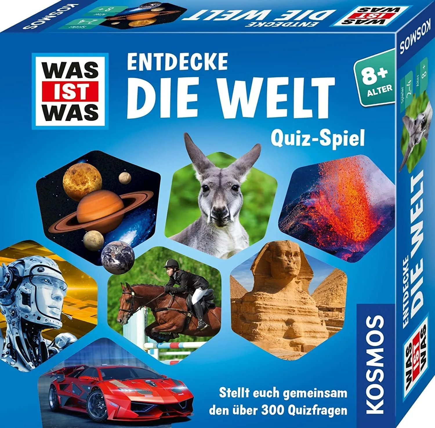KOSMOS ‎687748 was ist was Entdecke die Welt, Quiz-Spiel, über 300 Quiz-Fragen, kooperatives Wissensspiel für Kinder und Jugendliche ab 8 Jahre, Rate-Spaß, Familienspiel
