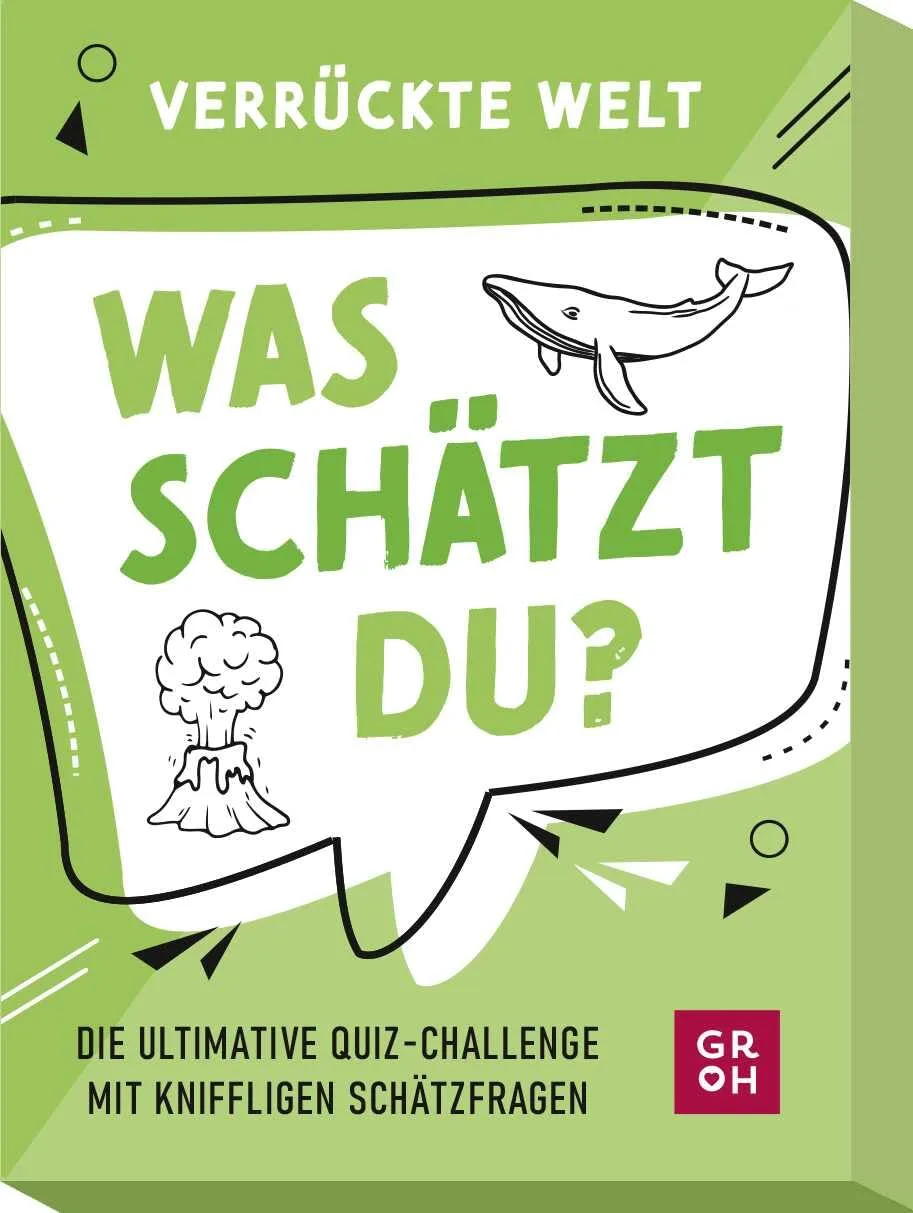 was schätzt du? - Verrückte Welt: Die ultimative Quiz-Challenge mit kniffligen Schätzfragen | Kartenspiel mit Quizfragen zu unnützem Wissen - ab 10 Jahre