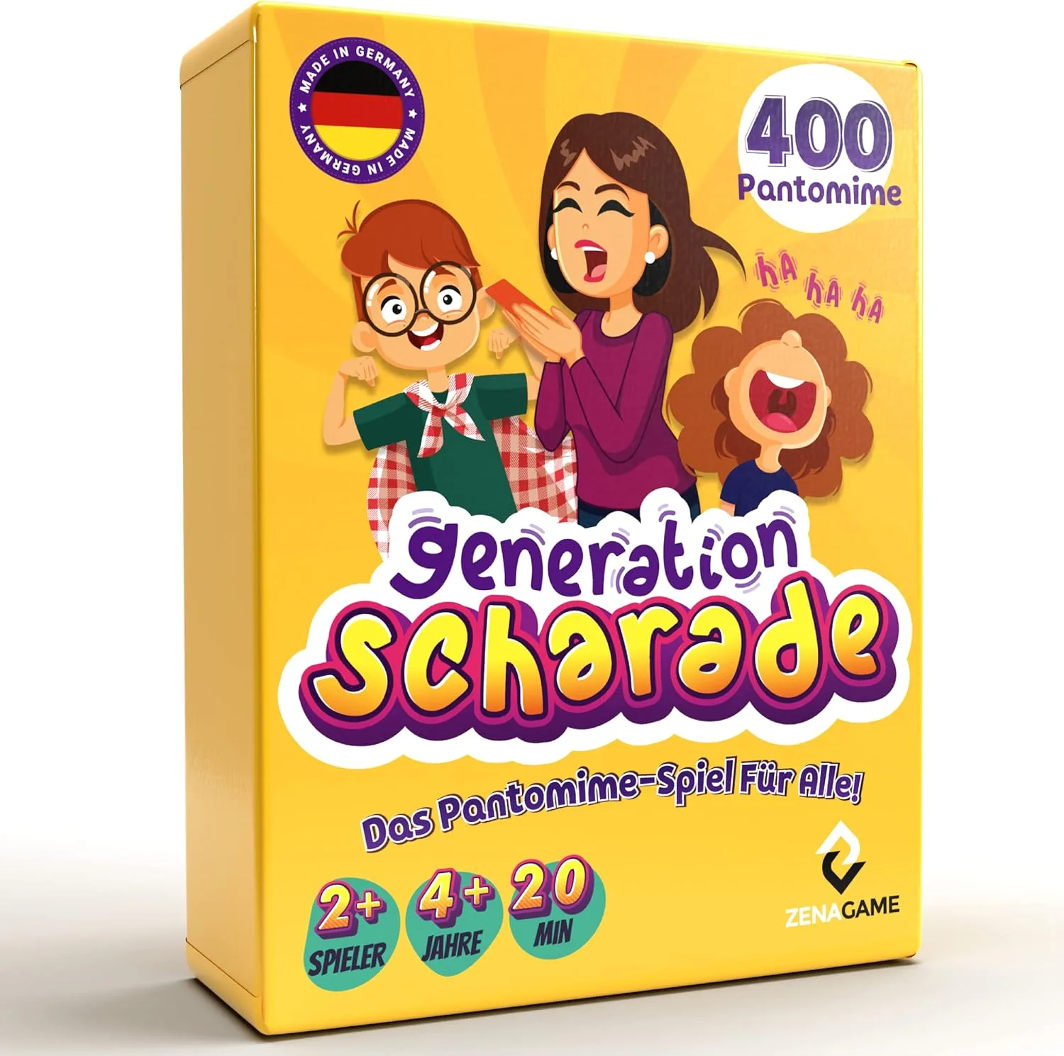 ZENAGAME Generation Scharade Familien Spiele - Scharade Spiel Kinder - Kartenspiele für Familie, Junior, Erwachsene - Gesellschaftsspiel - Kartenspiel ab 4 Jahren