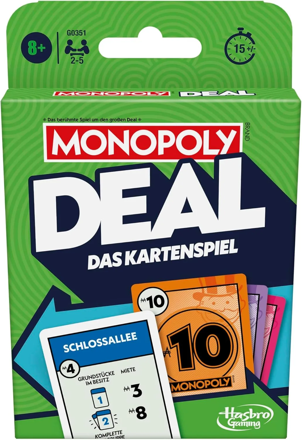 Monopoly Deal Kartenspiel, der Klassiker in der schnellen Version, Strategiespiel für Erwachsene und Kinder, ideal für unterwegs, Geschenk, oder Wichteln