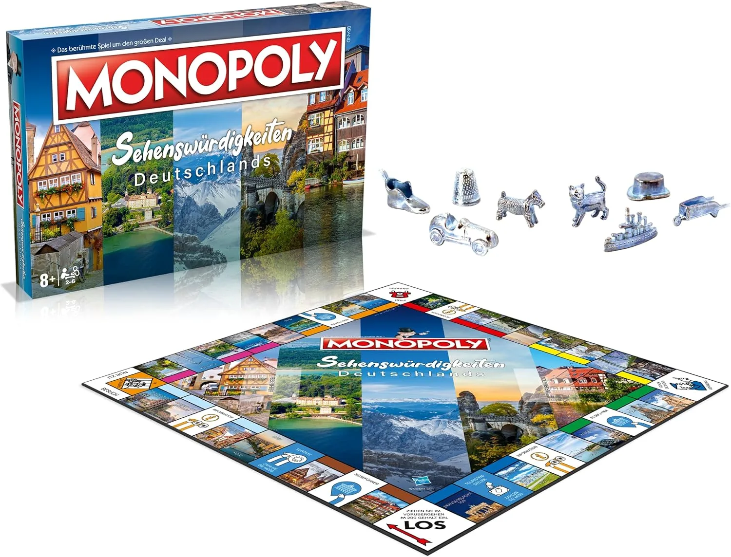 Winning Moves Monopoly Sehenswürdigkeiten Edition - Monopoly Spiel für Fans - Familienspiele Strategie Brettspiele Sehenswürdigkeiten - 2+ Spieler ab 8+ Jahren - Deutsch