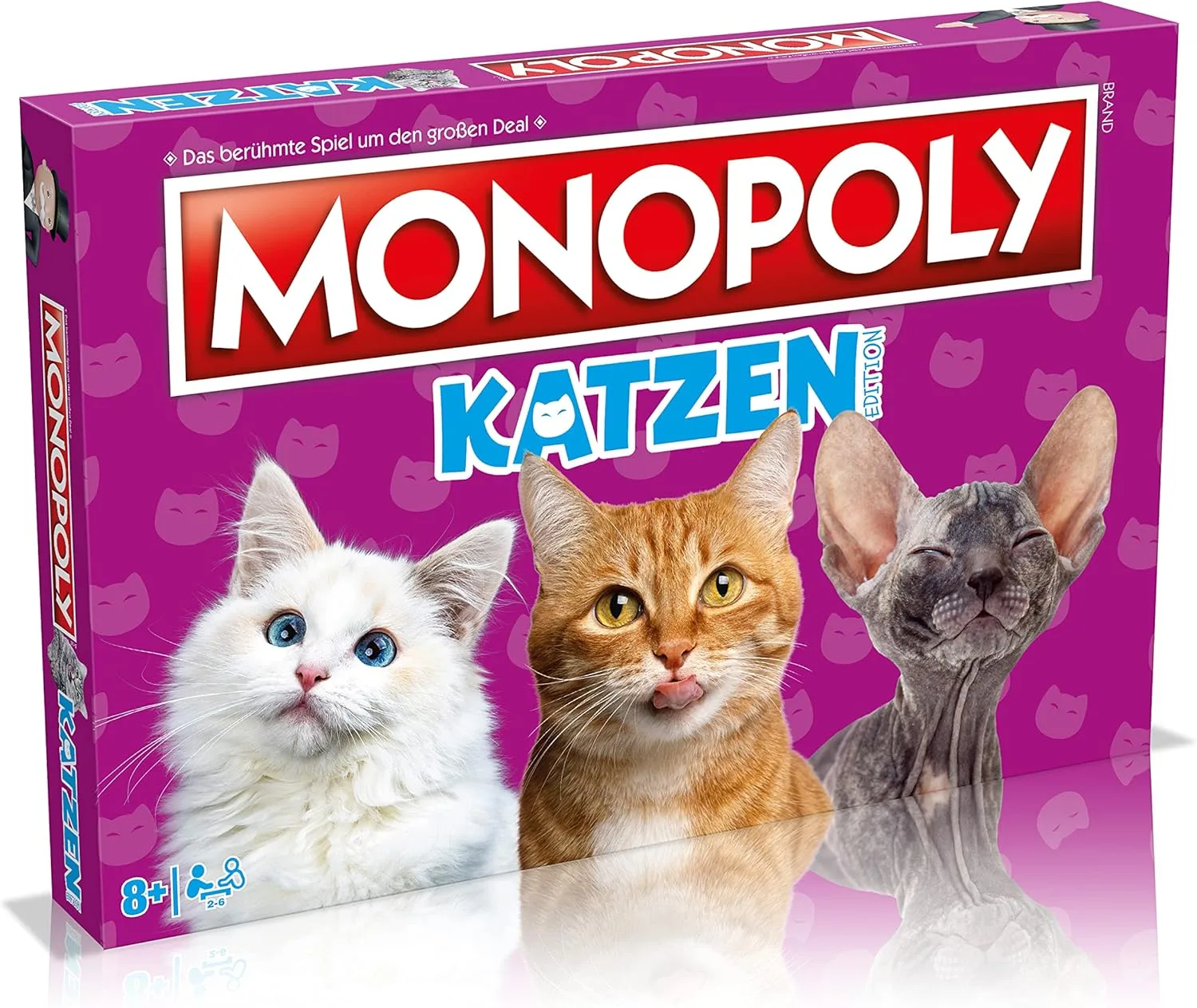 Winning Moves Monopoly Katzen Edition - Monopoly Spiel für Fans - Familienspiele Strategie Brettspiele Katzen - 2+ Spieler ab 8+ Jahren - Deutsch