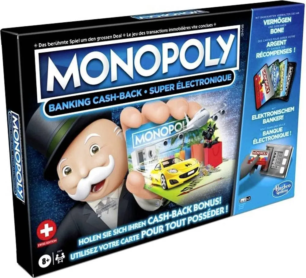 Monopoly Banking Cash-Back Familien-Brettspiel mit elektronischem Banker - Deutsche Fassung