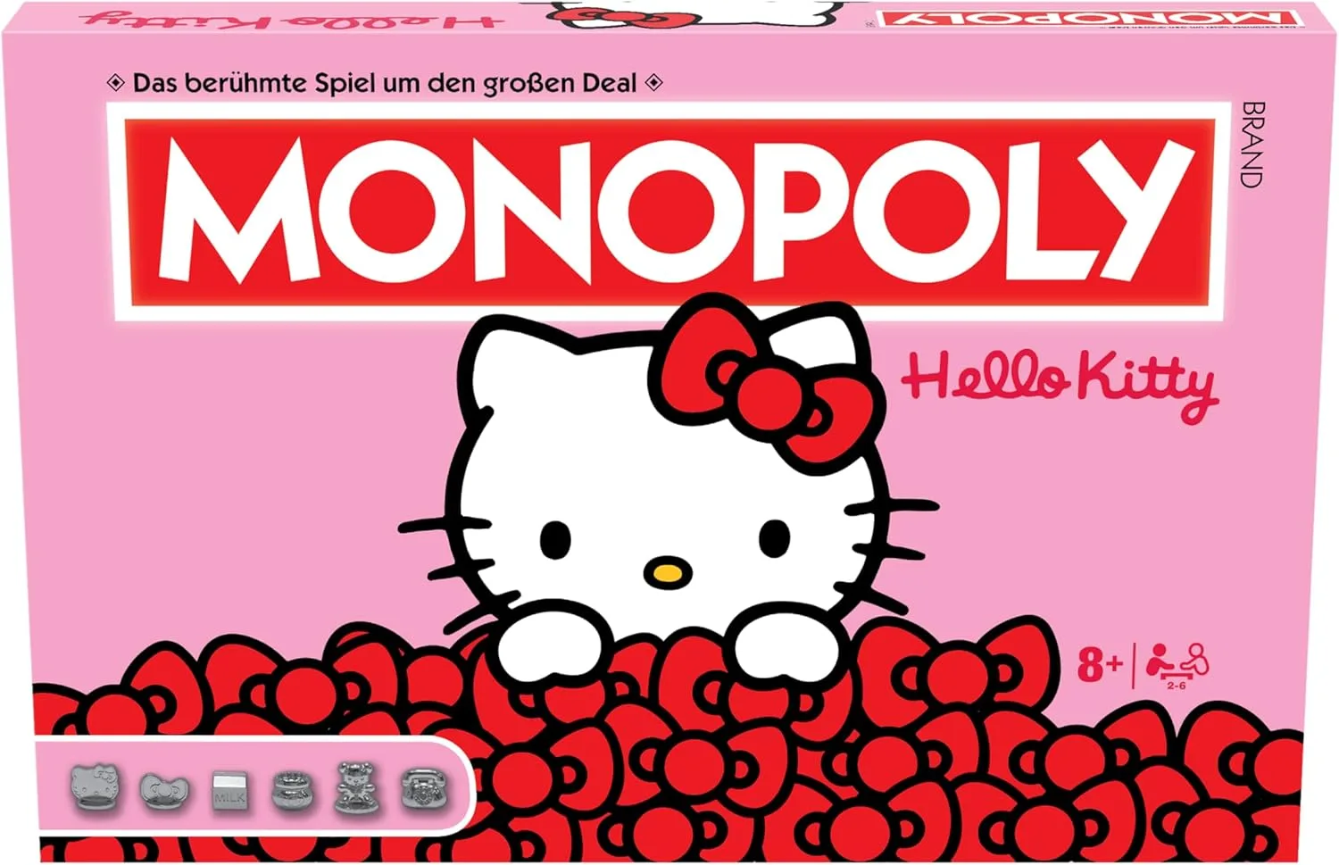 Winning Moves Monopoly Hello Kitty Edition - Monopoly Spiel für Fans - Familienspiele Strategie Brettspiele Hello Kitty - 2+ Spieler ab 8+ Jahren - Deutsch