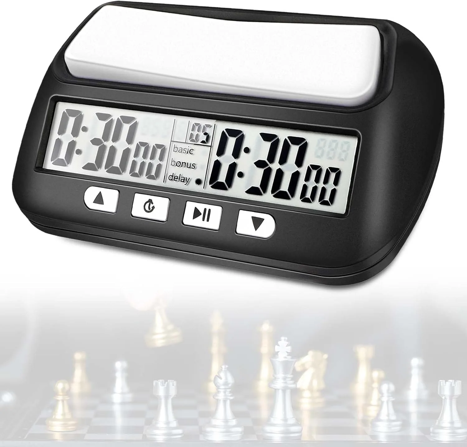 Mkitnvy Schachuhr Professional, Digitale Multifunktionsanzeige Schachtimer, mit Bonus & Verzögerung Count Down aufwärts Alarm，Schachuhren Elektronische Brettspiel für Zuhause & Turniere