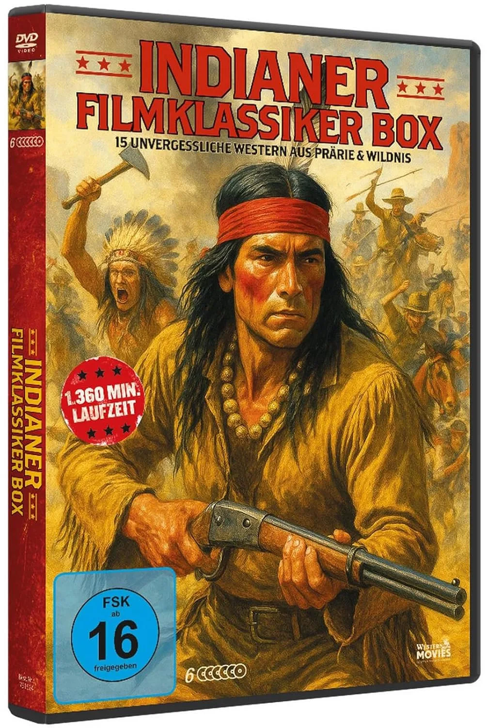 Indianer Filmklassiker Box – 15 unvergessliche Western-Klassiker aus Prärie & Wildnis – Action, Abenteuer & Kultfilme mit Starbesetzung – Sammleredition [6 DVDs]