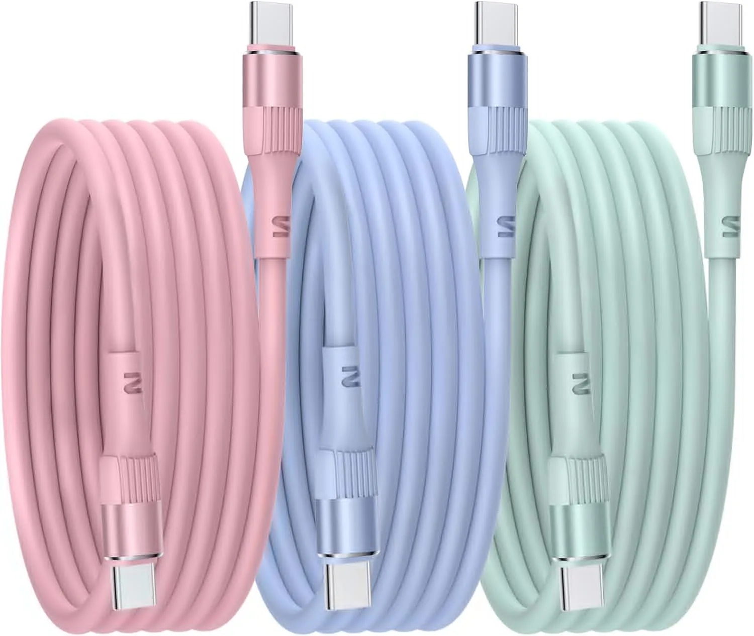 USB C Kabel 60W [3 Stück1.8M] PD 3.0 Schnellladekabel PPS USB C auf USB C Kabel für iPhone 17/Air/16/15 Serie, MacBook Pro/Air, iPad Pro, Galaxy S24, Pixel 9, Steam Deck usw (Blue, Pink, Green)