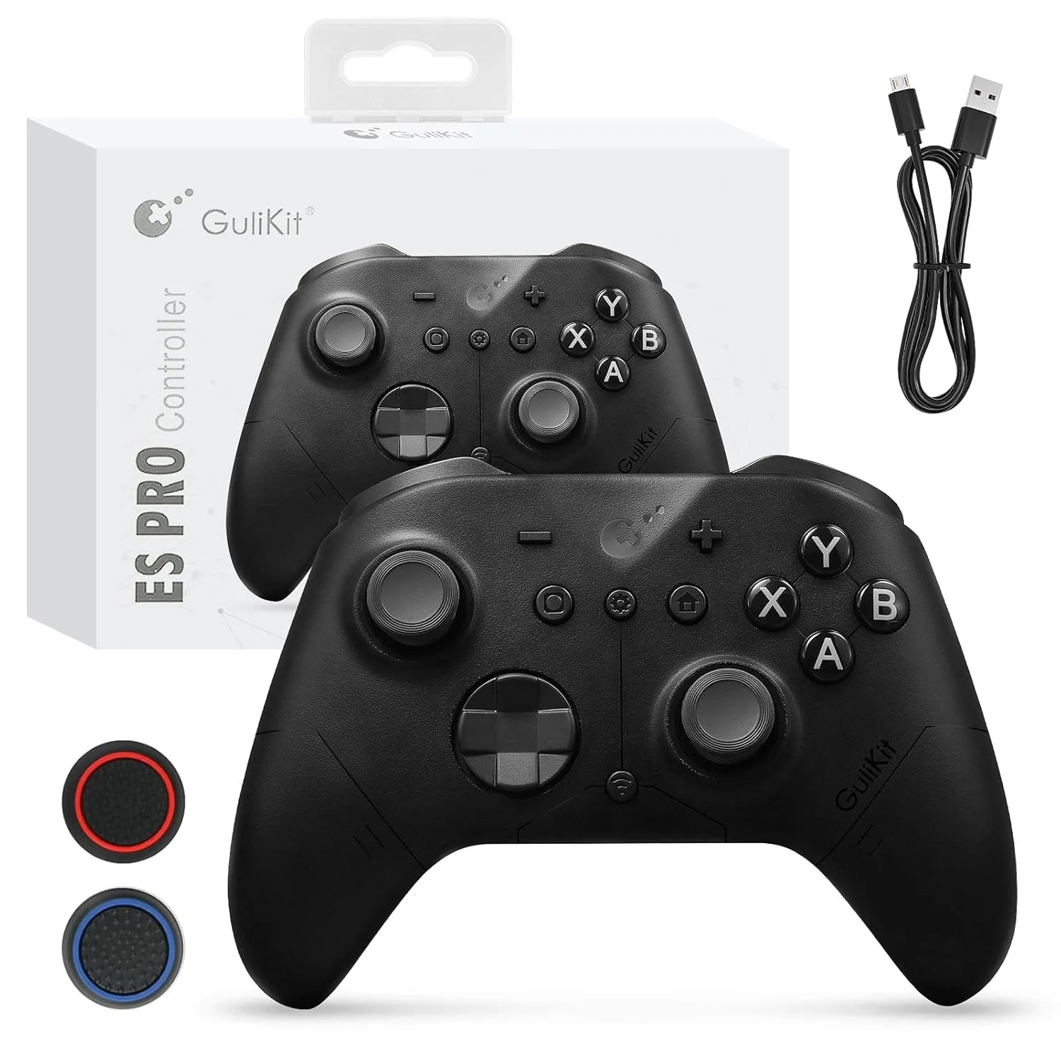 GuliKit ES PRO Wireless Controller für PC, Windows, Android, iOS, Switch 1/2 – Der schnellste Controller der Welt mit 3,25 ms Latenz, TMR Joysticks, 30 Stunden Akkulaufzeit und Aufweckfunktion