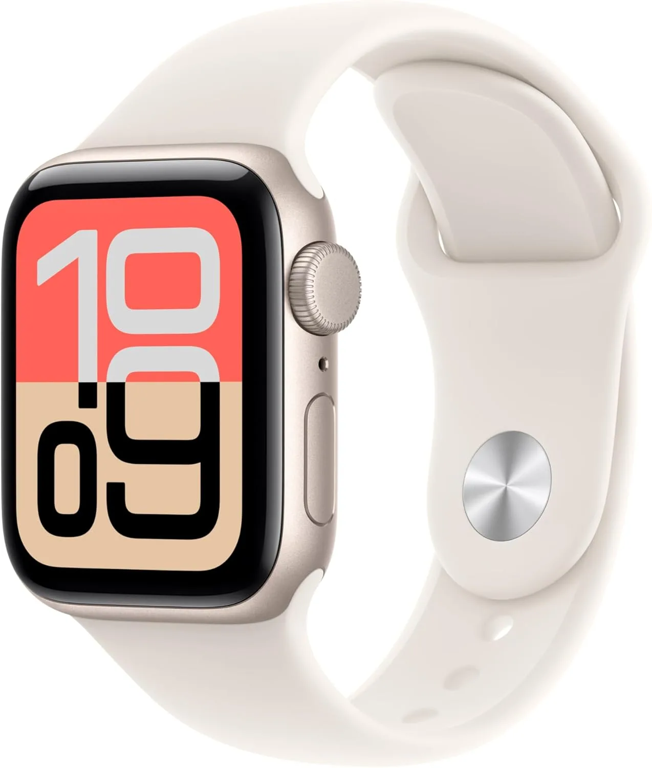 Apple Watch SE 3 GPS 40 mm Smartwatch mit Aluminiumgehäuse in Polarstern und Sportarmband in Polarstern (S/M). Fitness‑ und Schlaftracker, Herzfrequenzmesser, Always-On Display, Wasserschutz