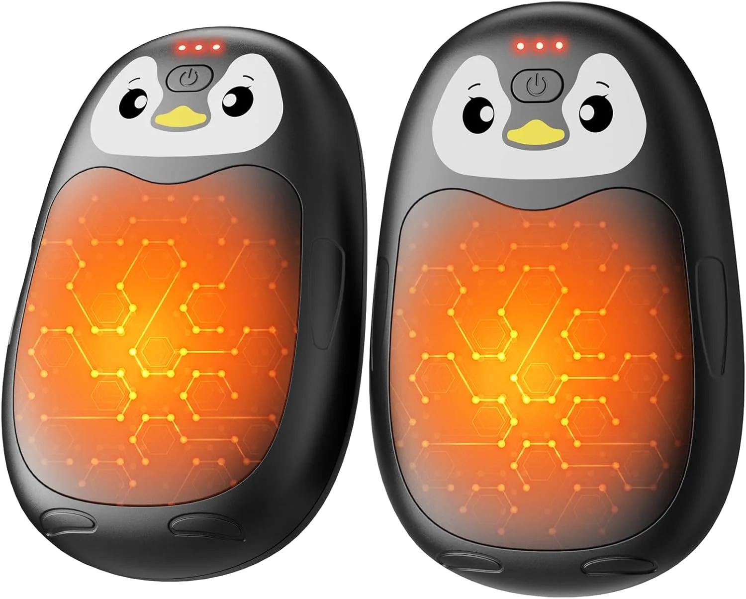 FANDLISS Handwärmer Elektrisch 2er, Taschenwärme mit 8000mAh, USB Taschenwärmer Wiederverwendbar mit 3 Wärmestufen, Winter Geschenke für Frauen Männer Outdoor Camping Sportarten