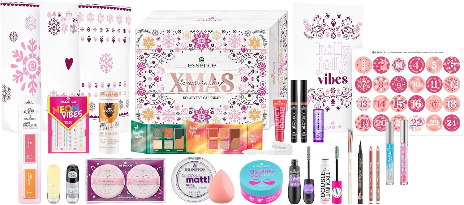 Essence XMAS Treasure Box DIY Adventskalender, ohne Parabene, mit Urea, limitierte Edition, 1er Pack