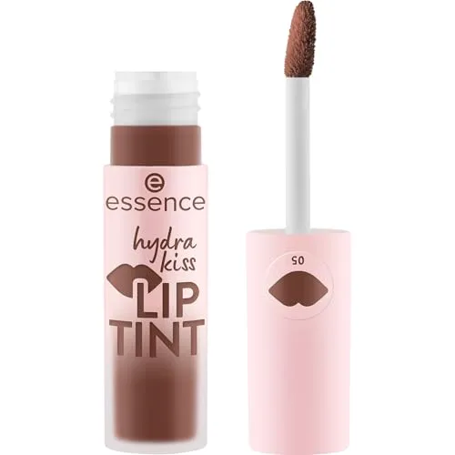 essence hydra kiss LIP TINT, Lippenstift, Nr. 05, Braun, langanhaltend, Färbeeffekt, natürlich, glänzend, vegan, ohne Parabene, ohne Mikroplastikpartikel, Nanopartikel frei, 1er Pack (4ml)