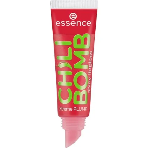 essence CHILI BOMB shiny lipgloss, Nr. 01, Rot, sofortiges Ergebnis, vergrößernd, natürlich, glänzend, vegan, ohne Konservierungsstoffe, ohne Parabene, ohne Mikroplastikpartikel, 1er Pack (10ml)