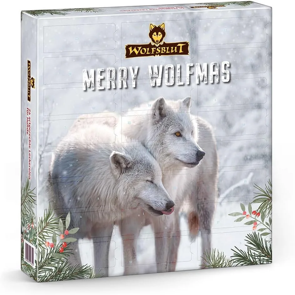 Wolfsblut - Adventskalender 2025 - Weihnachtskalender mit 24 Snacks für deinen Hund - Hochwertige Leckerlis als Belohnung - Hundefutter