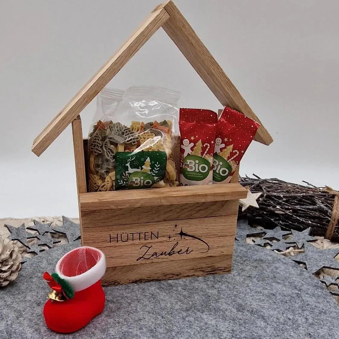 Holzhütte Geschenkverpackung | Weihnachten | Geschenk | personalisiertes Geschenk | Kleines Holzhaus | Wichteln | Geschenk zu Weihnachten | (Hüttenzauber)