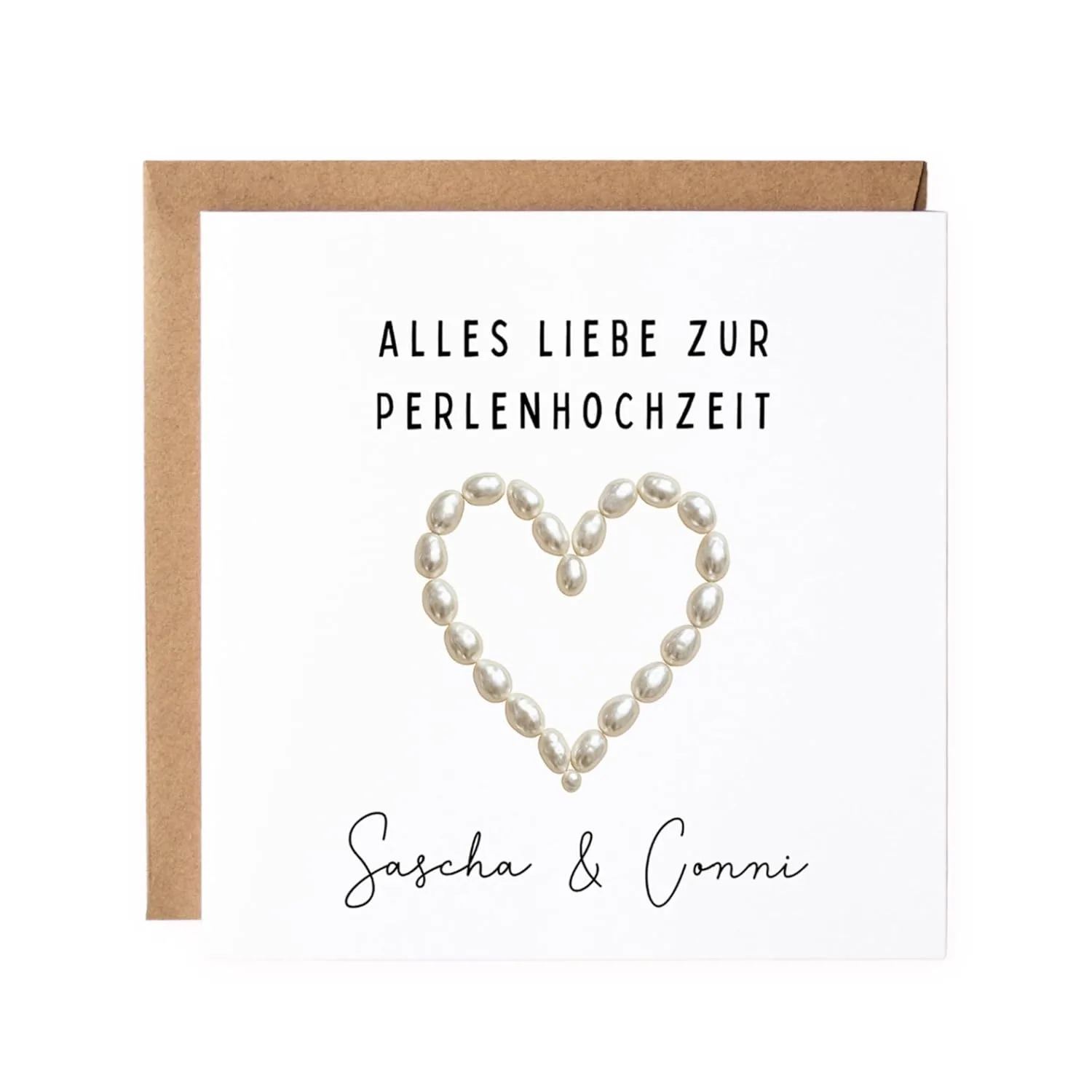 Karte zum 30 Hochzeitstag, Karte zur Perlenhochzeit, personalisierte Hochzeitstagskarte, Geschenk zum Hochzeitstag, besondere Karte zum Hochzeitstag, Glückwunschkarte Hochzeitstag, Karte mit Namen