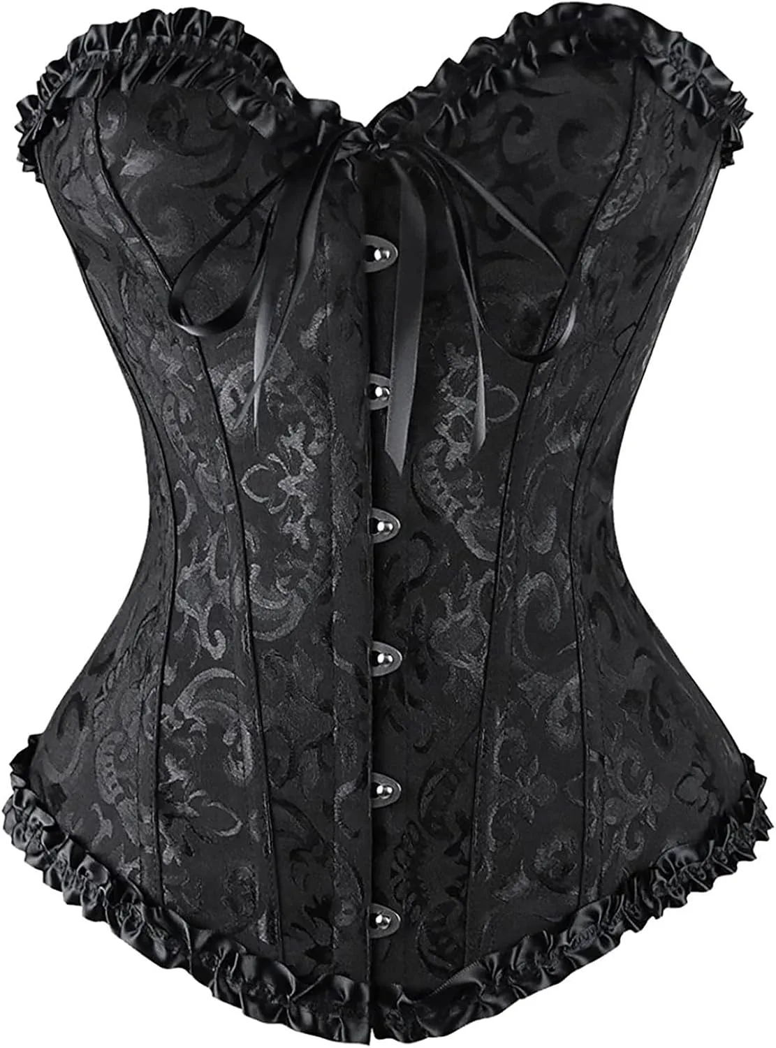 Generisch Damen Korsett Top Vollbrust Corsage Vintage Bustier Corset Gothic Schnürkorsett Bustier Overbust Dessous für Halloween Karneval Freizeit