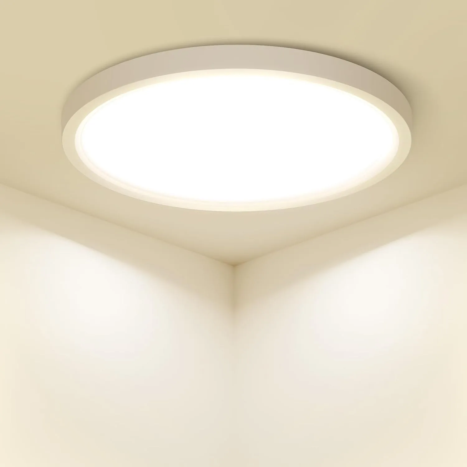 zemty Deckenlampe LED Deckenleuchte Flach, 18W 1800LM 5Farben-2700K/3000K/4000K/5000K/6500K Lampen Decke, Ø21.8x1.7cm Ultra Dünn Rund IP44 Badlampe für Flur Schlafzimmer Keller Küchen Badezimmer