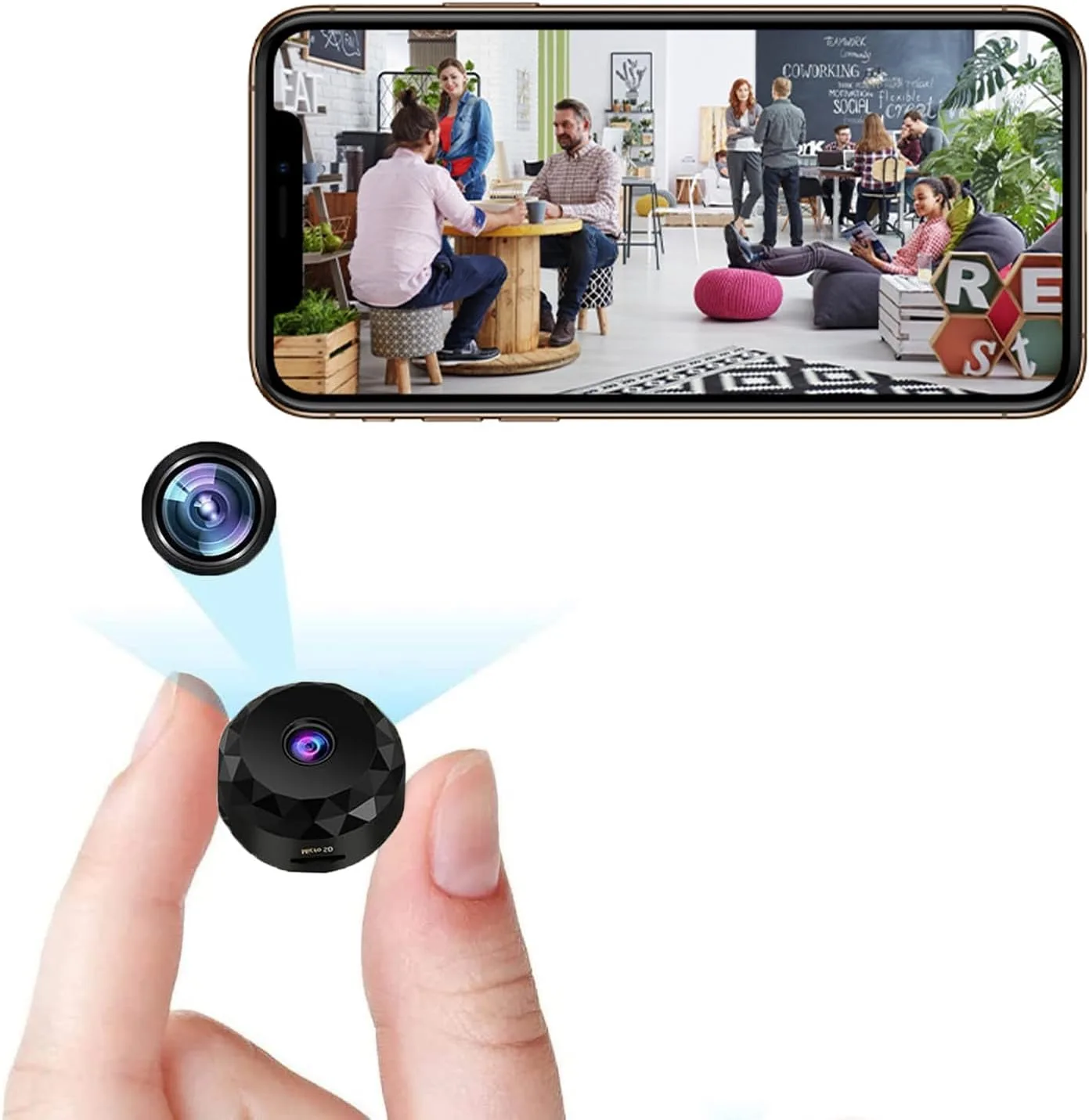 LySuyeo Mini Kamera, Überwachungskamera 1080P WiFi Kamera Live Übertragung Handy APP mit Bewegungserkennung Nachtsicht, Überwachungskamera mit Batteriestrom Geeignet für Familien verwendet