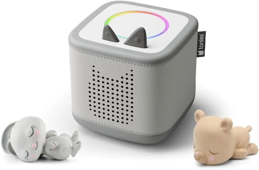 tonies Toniebox 2 Bundle Incl. 2 Tonie: Schlummerbande Schlummerbär und Hase, Mondgrau, Audioplayer für Hörbücher, Lieder, Einschlafen und Tonieplay für Kinder