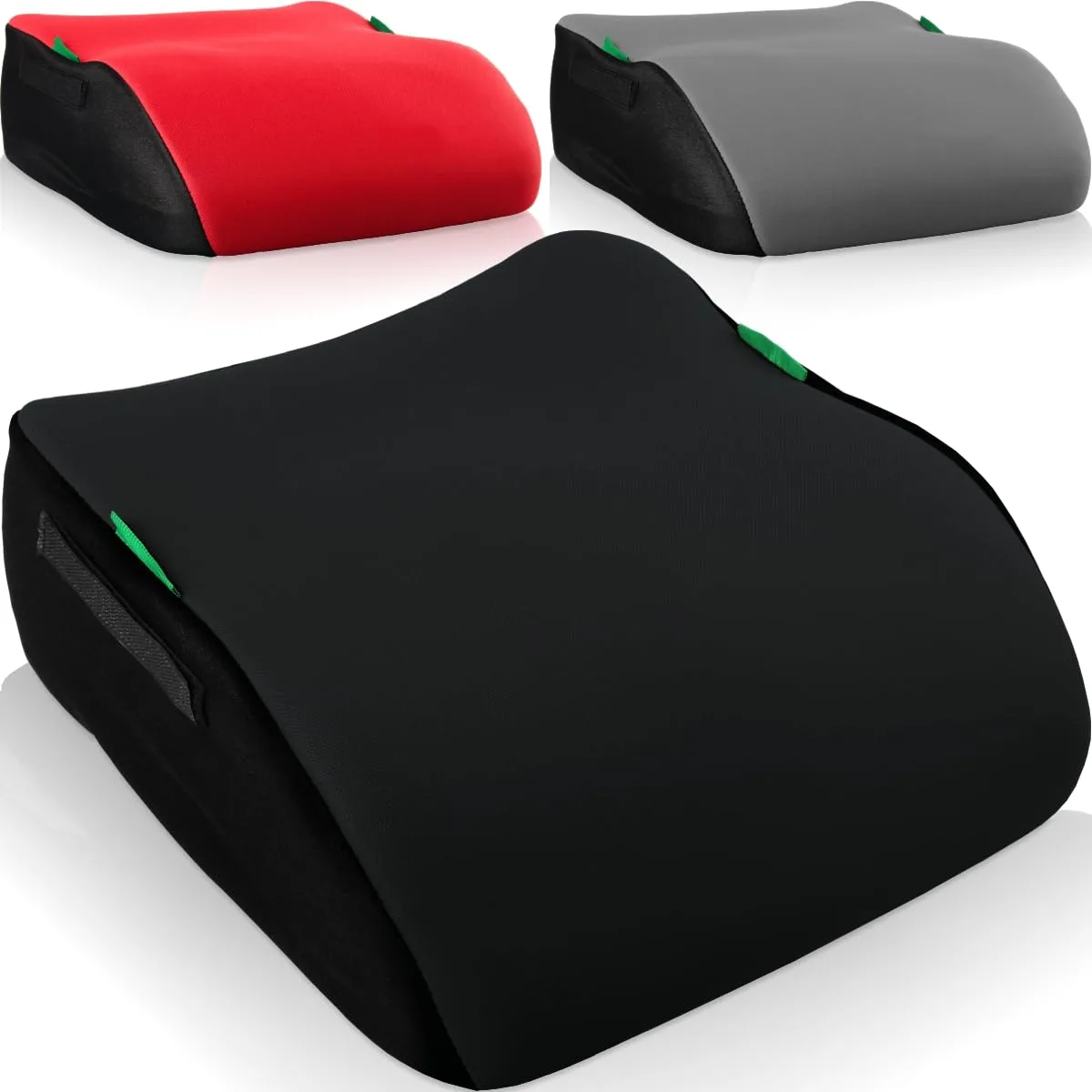 Kindersitzerhöhung Sitzerhöhung ergonomisch Kinder 135-150 cm Auto Sitz ECE R129 Bezug waschbar (Schwarz)