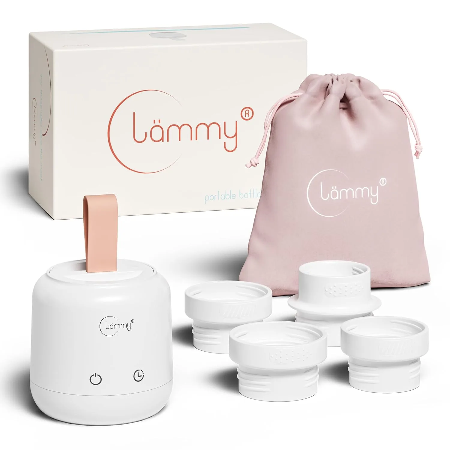 lämmy Flaschenwärmer Baby unterwegs – akkubetriebener, tragbarer babyflaschen wärmer to go – temperaturgenau, auslaufsicher und kompakt – passt auf alle Babyflaschen – USB baby bottle warmer