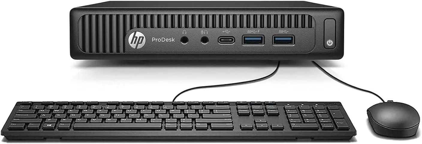HP Prodesk 600 G2 Mini Desktop PC, Intel Core i3-6100, 8 GB RAM, 256 GB SSD, US-Tastatur, WiFi, Bluetooth, Windows 11 Pro (Generalüberholt)