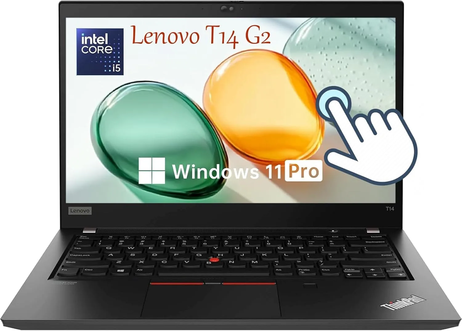Lenovo Thinkpad T14 Gen 2 Touchscreen Laptop, 14" FHD Business Notebook, Intel Core i5-1145G7, 16GB DDR4 RAM, 512GB SSD, QWERTY Tastatur, Windows 11 Pro (Generalüberholt)