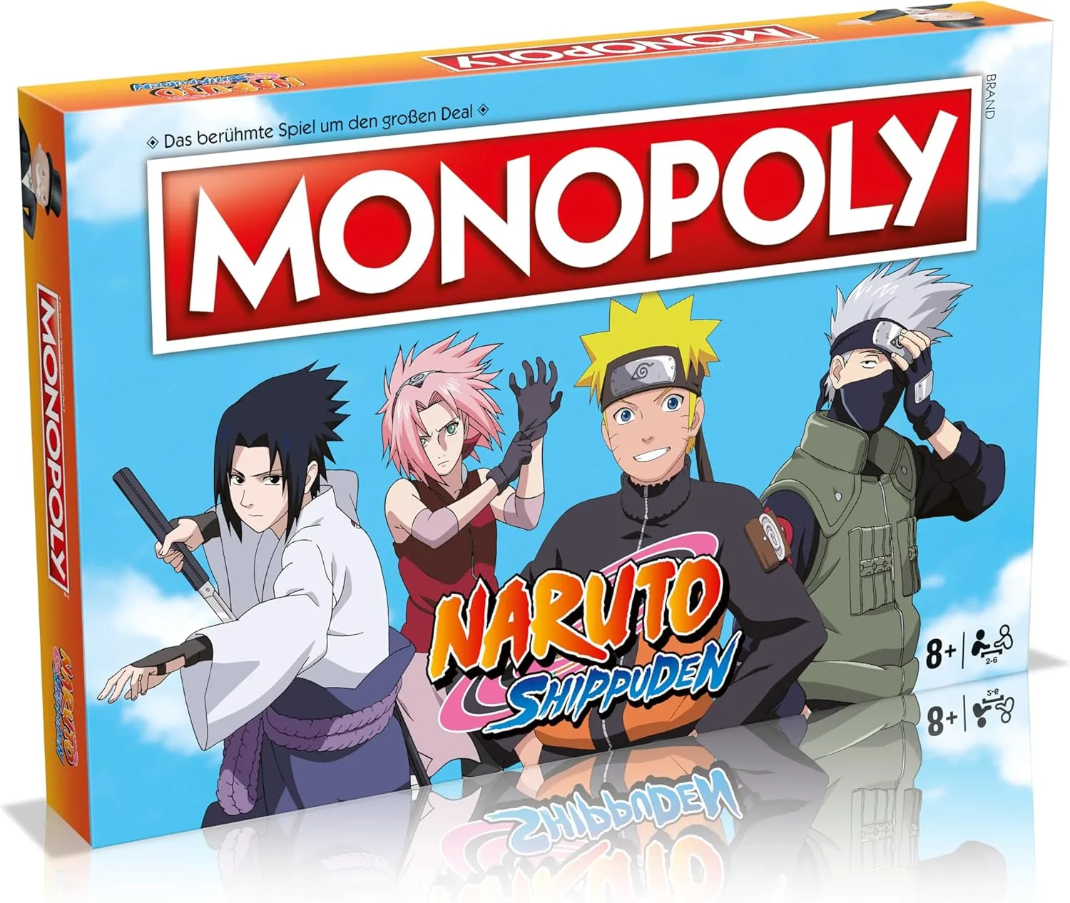 Winning Moves Monopoly Naruto Edition - Monopoly Spiel für Fans - Familienspiele Strategie Brettspiele Naruto - 2+ Spieler ab 8+ Jahren - Deutsch
