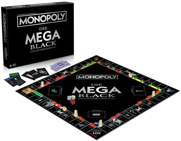 Winning Moves Monopoly Mega Black Edition - Familienspiele Strategie Brettspiele Monopoly Mega Black Edition - 2+ Spieler ab 8+ Jahren - Deutsch