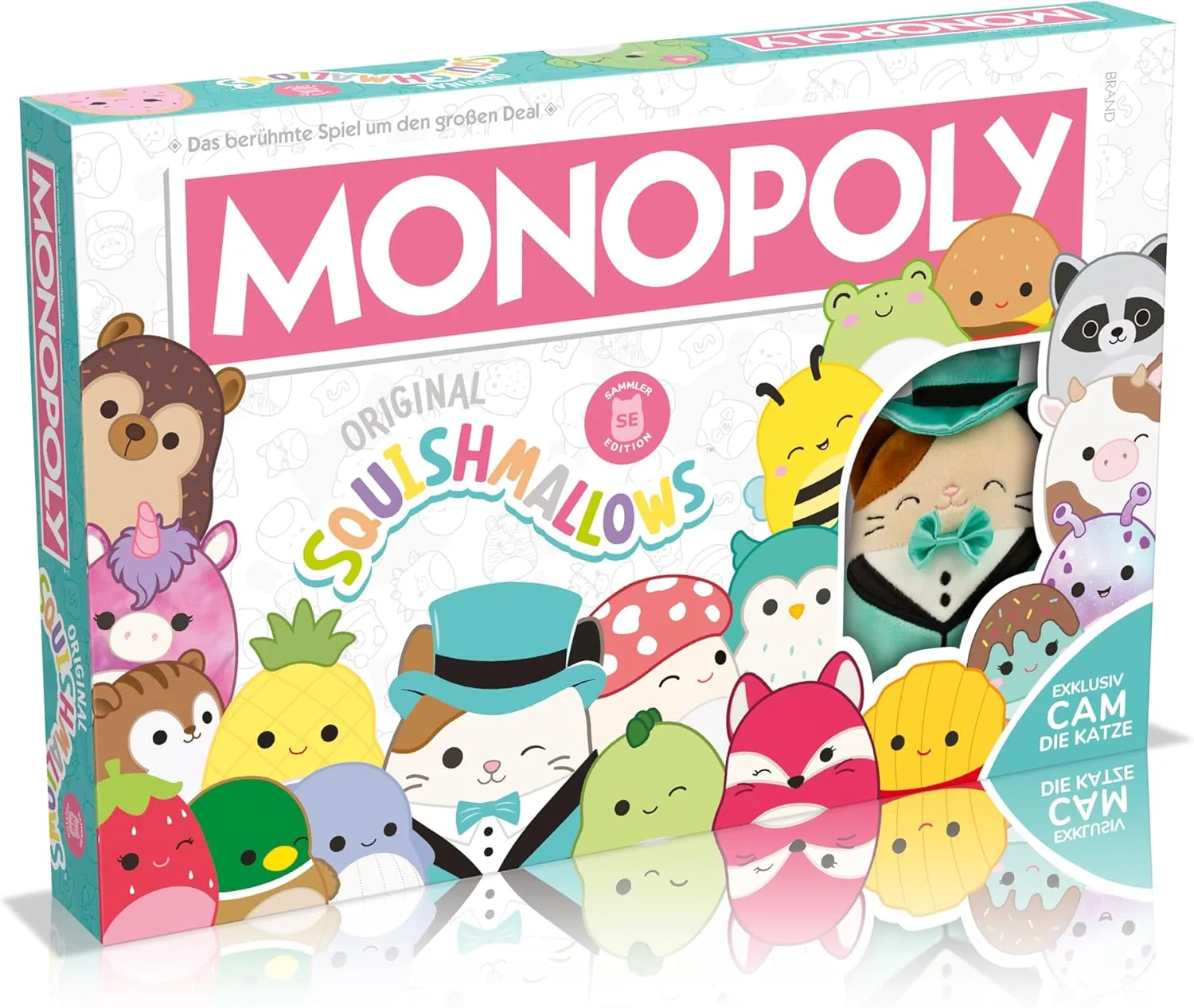 Winning Moves Monopoly Squishmallows Edition - Monopoly Spiel für Fans - Familienspiele Strategie Brettspiele Squishmallows - 2+ Spieler ab 8+ Jahren - Deutsch