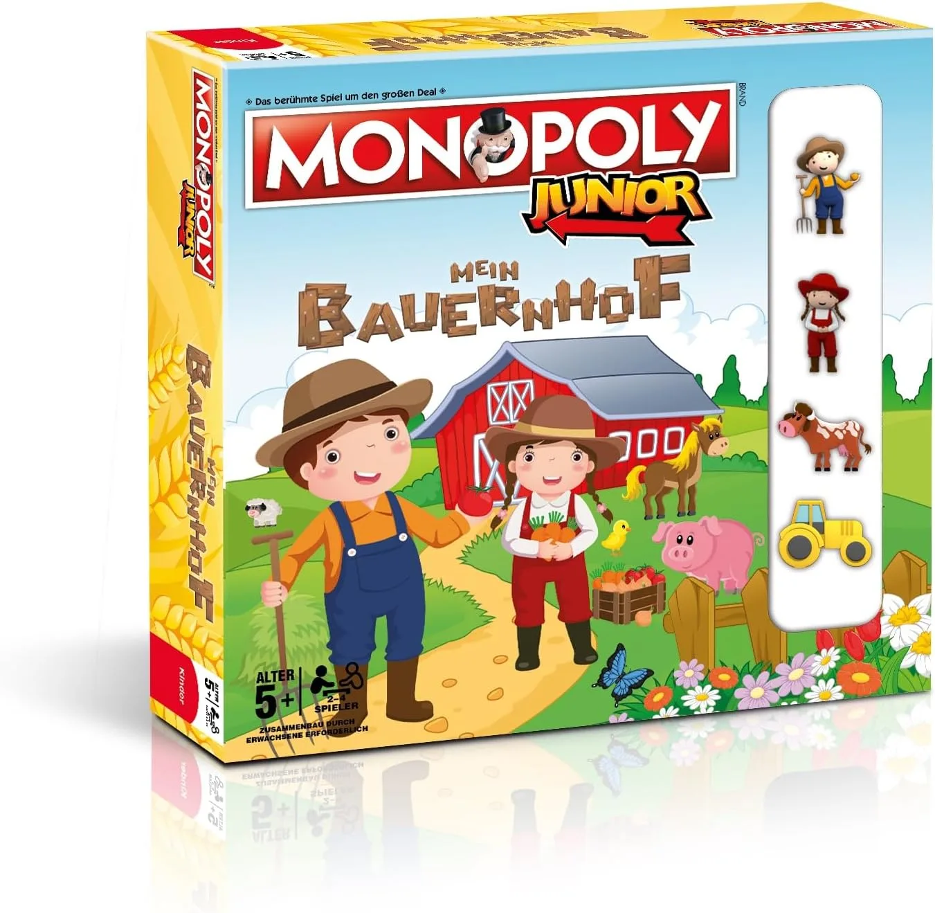 Winning Moves Monopoly Junior Mein Bauernhof - Familienspiele Strategie Brettspiele Monopoly Mein Bauernhof Junior Edition - Brettspiel für Kinder - 2+ Spieler ab 5+ Jahren - Deutsch