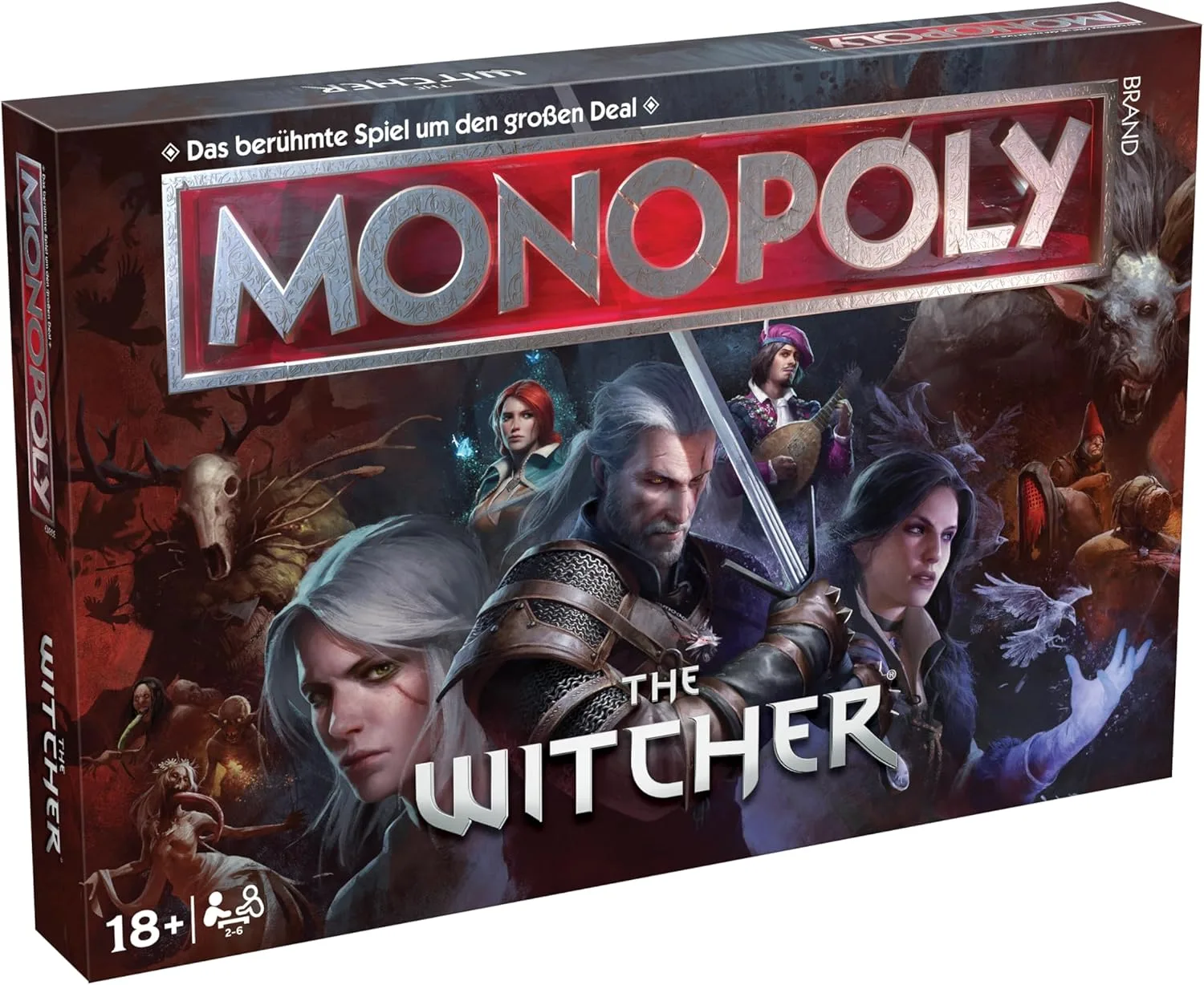 Winning Moves Monopoly The Witcher Edition - Monopoly Spiel für Fans - Familienspiele Strategie Brettspiele The Witcher - 2+ Spieler ab 18+ Jahren - Deutsch