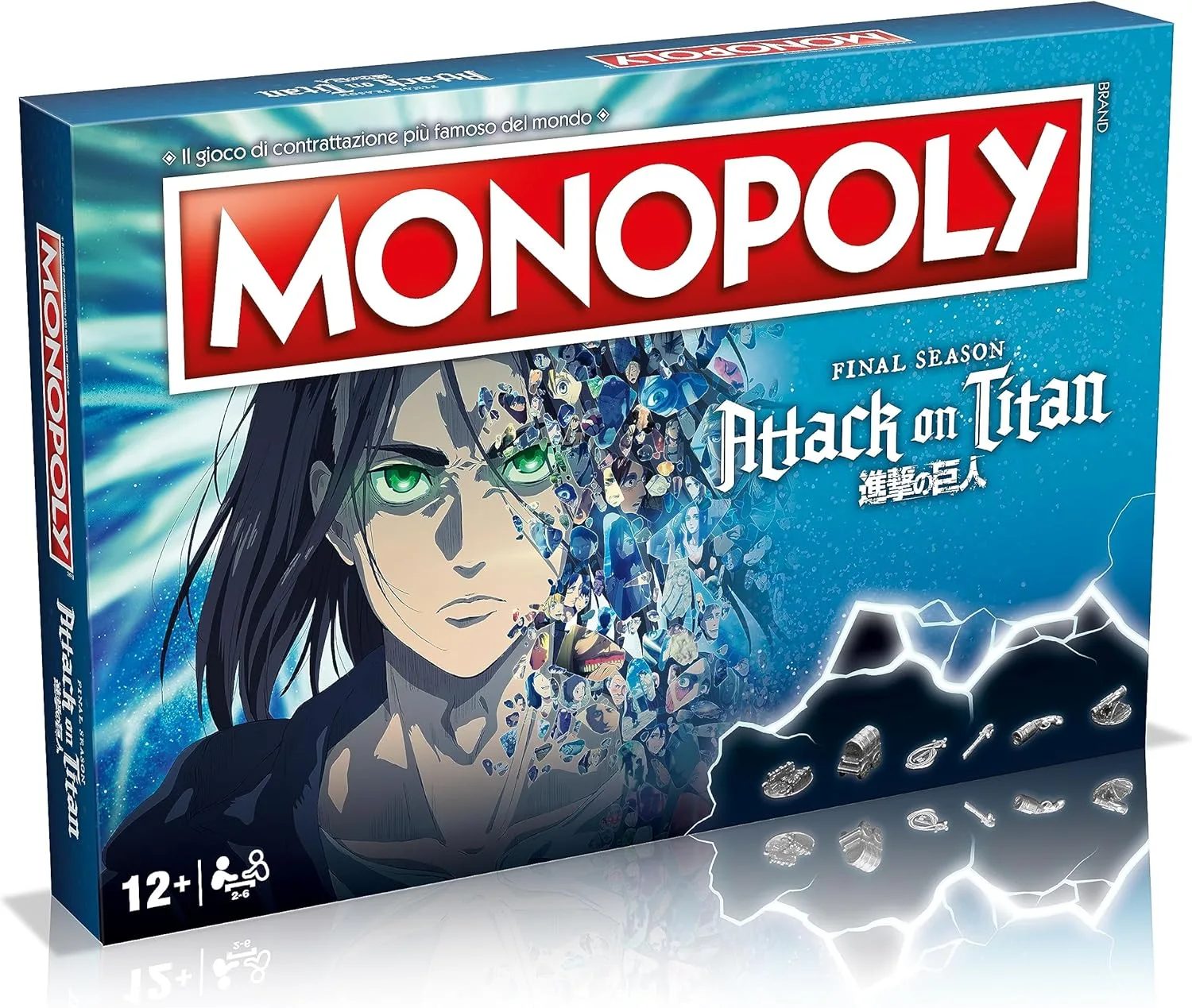 Winning Moves Monopoly Attack on Titan – Brettspiel für Erwachsene und Kinder ab 12 Jahren, für 2 bis 6 Spieler