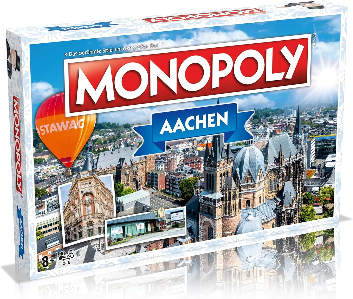 Winning Moves Monopoly Aachen Edition - Monopoly Städte-Edition - Familienspiele Strategie Brettspiele Aachen - 2+ Spieler ab 8+ Jahren - Deutsch