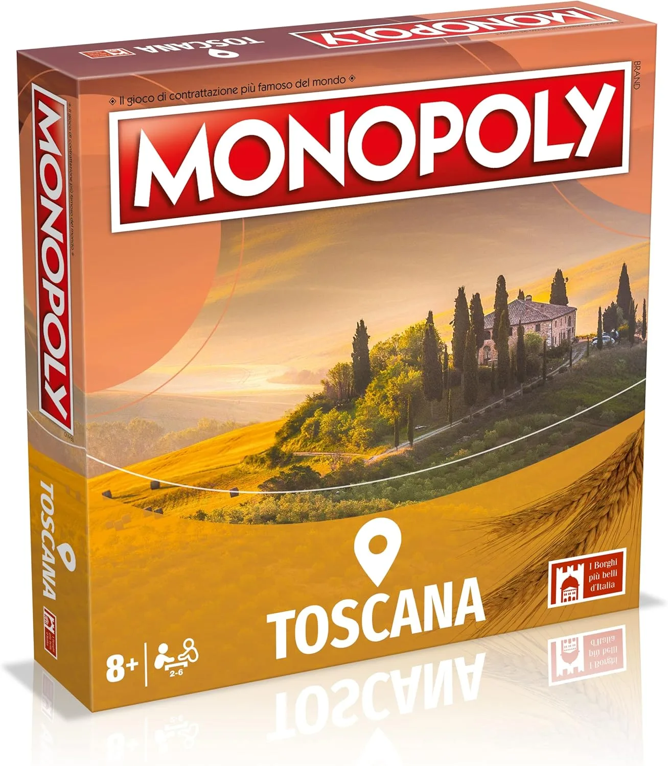 Winning Moves Monopoly Toscana - Brettspiel für Erwachsene und Kinder, 2 bis 6 Personen, Alter 8+