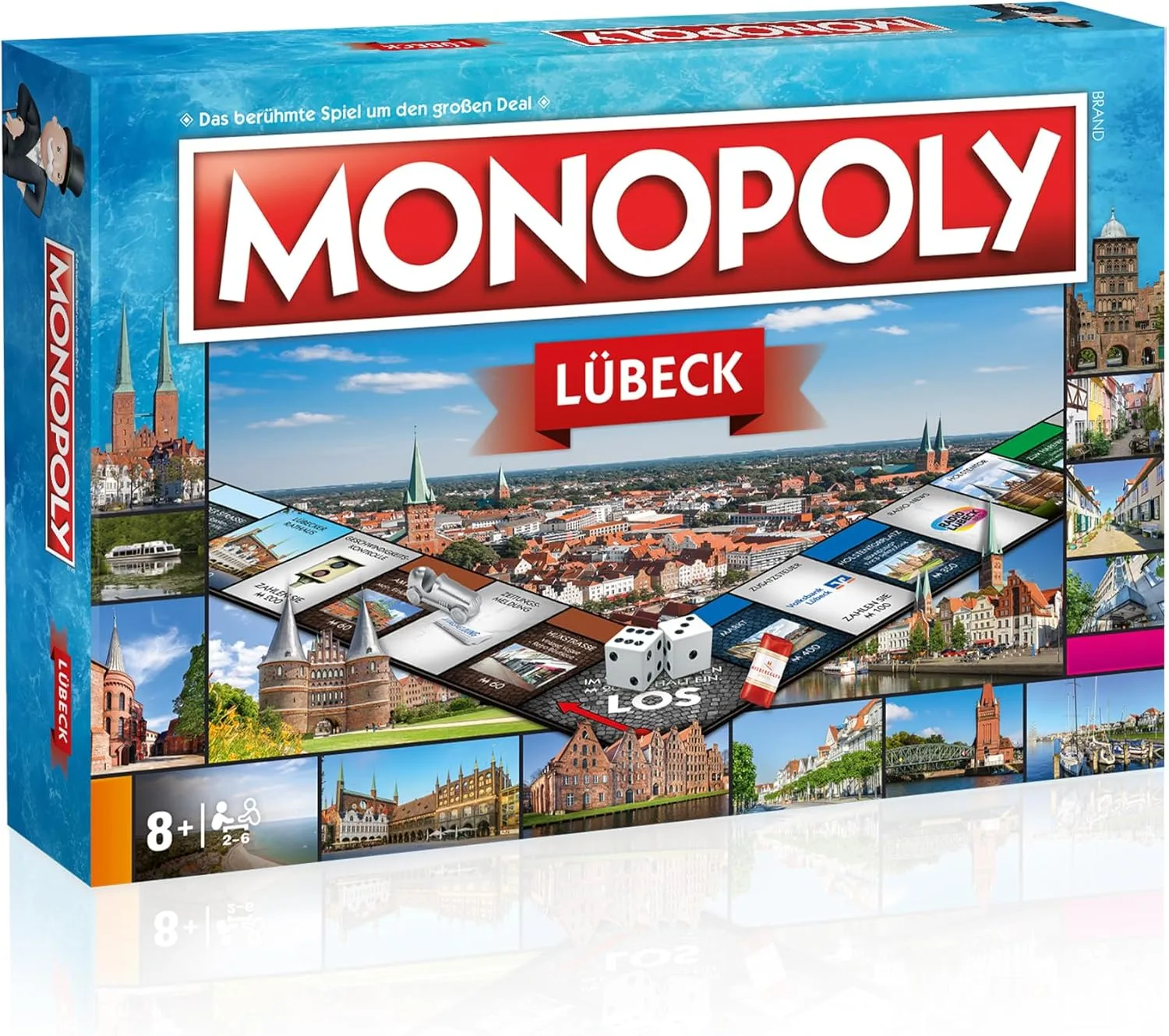 Monopoly Lübeck – Städte-Edition von Winning Moves | Brettspiel mit Holstentor, Lübecker Hafen & weiteren Lübeck-Highlights | Familienspiel ab 8 Jahren | Geschenkidee & Souvenir aus der Hansestadt