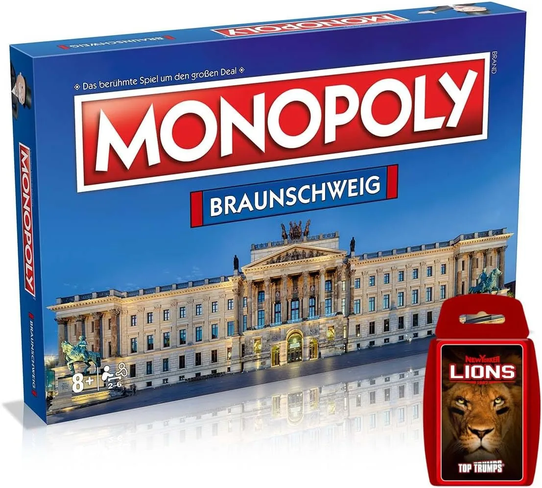 Winning Moves Monopoly - Braunschweig + Top Trumps New Yorker Lions Brettspiel Gesellschaftsspiel Cityedition