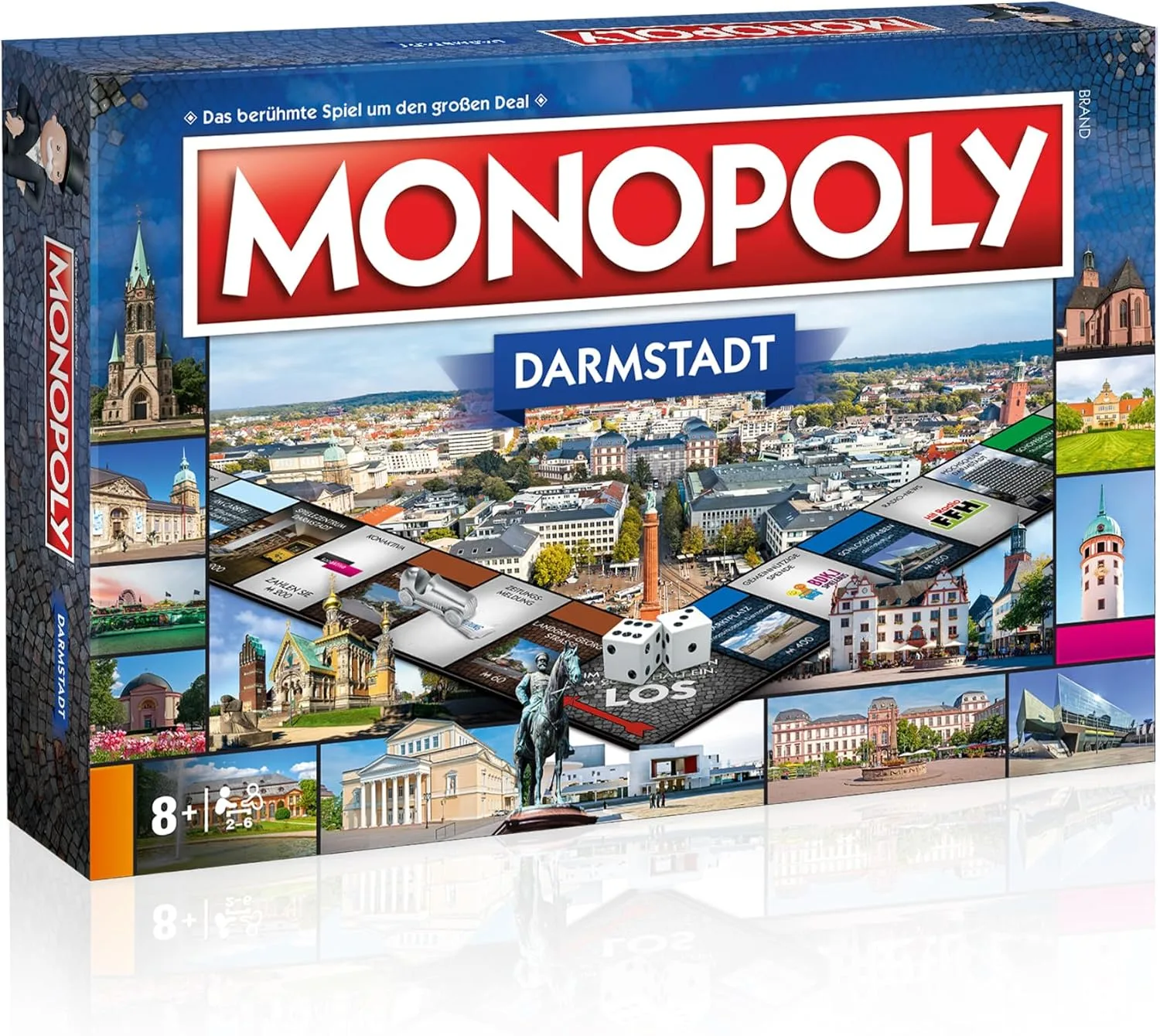 Monopoly Darmstadt – Städte-Edition von Winning Moves mit Landgraf-Georg-Straße, Luisenplatz & Mathildenhöhe – Regionales Brettspiel & Geschenkidee für Familien, Fans & Sammler