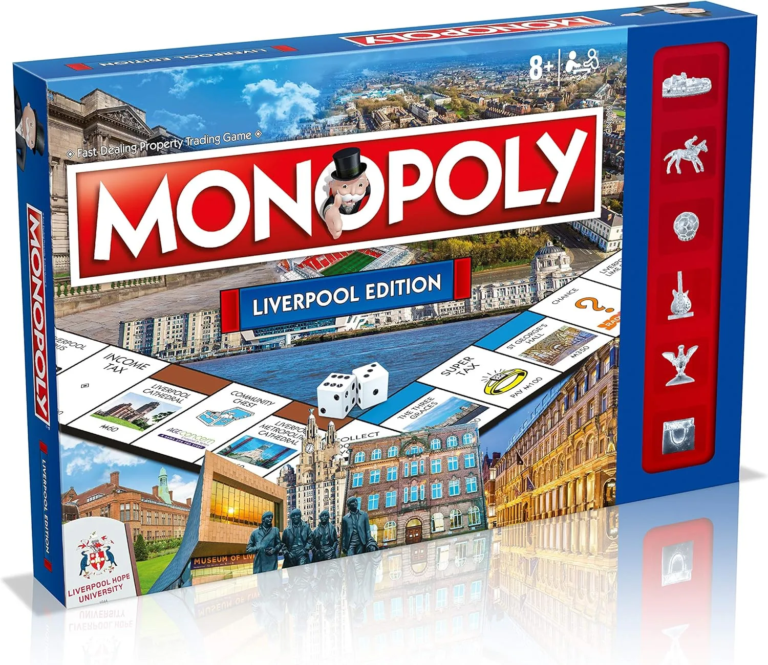 Winning Moves Liverpool City Monopoly-Brettspiel, Heimat der Beatles, Tour Penny Lane, Liverpool Metropolitan Cathedral and The Three Graces, Spiel für 2-6 Spieler ab 8 Jahren