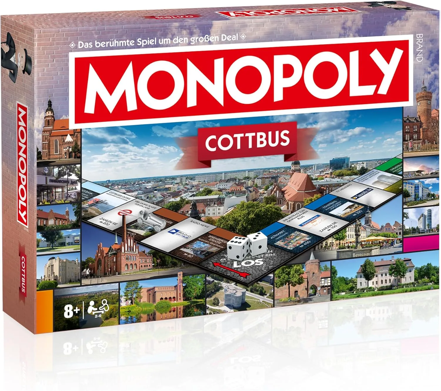 Monopoly Cottbus – Stadt-Edition von Winning Moves | Brettspiel mit Cottbus-Straßen & Sehenswürdigkeiten | Familienspiel für 2–6 Personen ab 8 Jahren | Geschenkidee & Souvenir