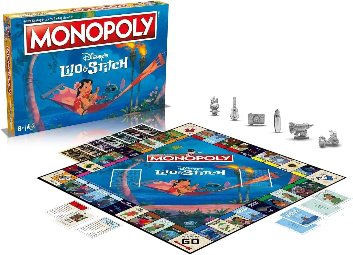 Winning Moves Disney Lilo and Stitch Monopoly-Brettspiel, begeben Sie Sich auf eine Reise außerhalb Dieser Welt mit Lilo, Stitch, Nani, Jumba und vielen mehr, Geschenk für Kinder ab 8 Jahren