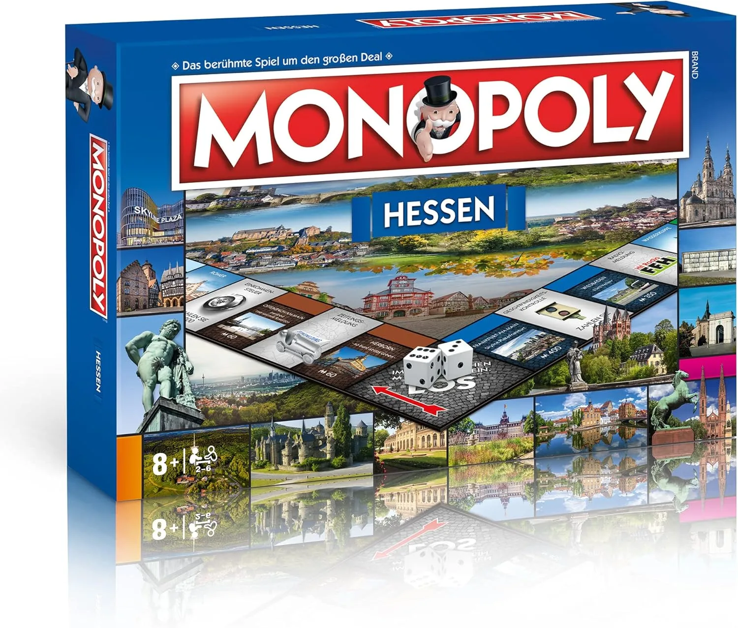 Monopoly Hessen – Regionales Brettspiel mit 22 Städten wie Frankfurt, Wiesbaden & Kassel – Geschenkidee für Hessen-Fans & Familien – offizielles Städte-Spiel von Winning Moves