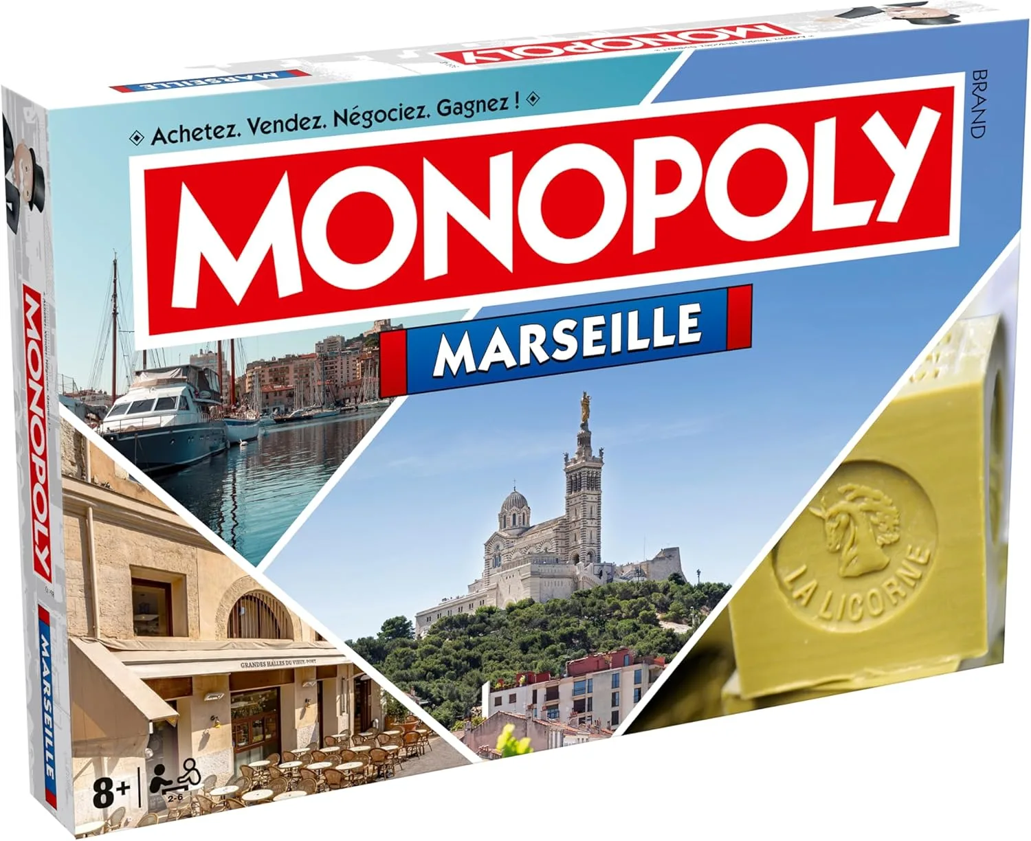 Winning Moves Monopoly Marseille auf Französisch – Brettspiel 8+ – Gesellschaftsspiel für 2 bis 6 Spieler – Gesellschaftsspiele für Familie auf Französisch