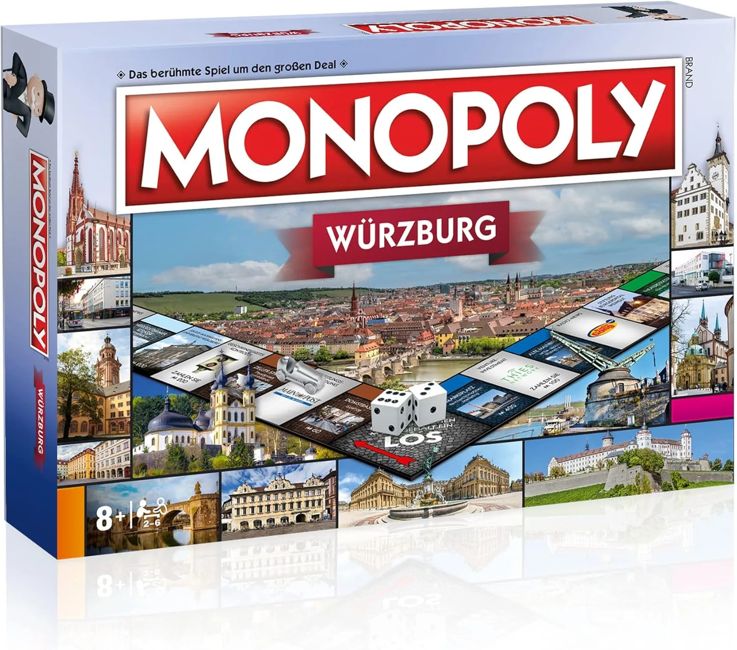 Monopoly Würzburg – Die offizielle Städte-Edition | Gesellschaftsspiel für 2–6 Spieler ab 8 Jahren | Mit bekannten Orten wie Domstraße & Festung Marienberg Würzburg