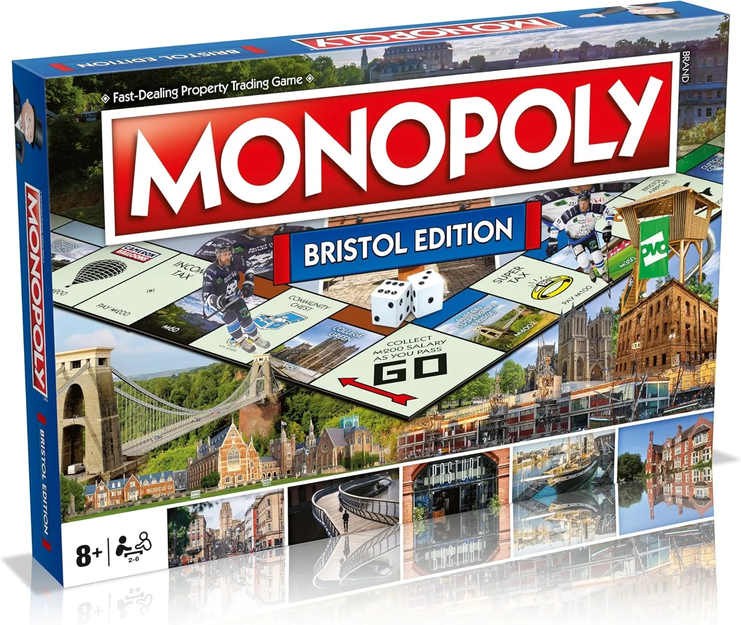 Winning Moves Bristol Monopoly-Brettspiel, Rundgang durch das Brett, Kaufen, Tauschen auf dem Weg zum Erfolg, EIN tolles Geschenk für Kinder ab 8 Jahren