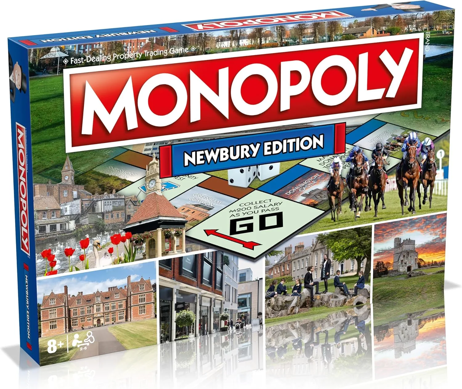 Winning Moves Newbury Monopoly-Brettspiel, Tour um das Brett, kaufen, verkaufen und tauschen Sie Ihren Weg zum Erfolg, ein tolles Geschenk für Kinder ab 8 Jahren, Rot