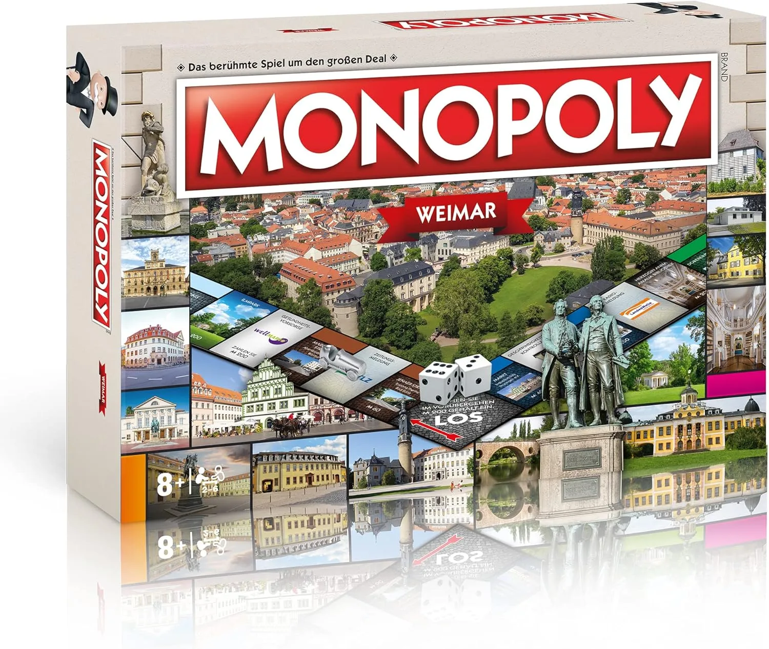 Monopoly Weimar – Städte-Edition mit Goethes Gartenhaus, Nationaltheater & Theaterplatz – Familienspiel & Geschenkidee für Weimar-Fans und Sammler – ab 8 Jahren, für 2–6 Spieler