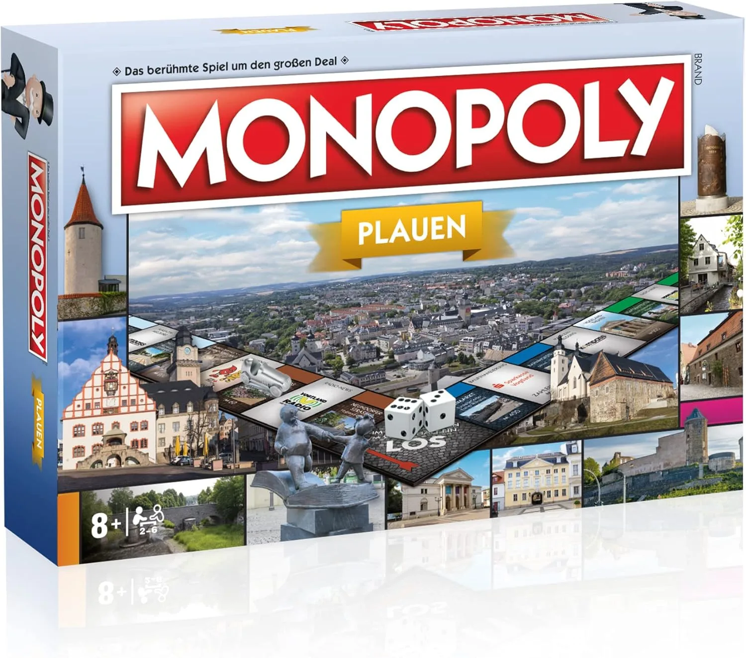 Monopoly Plauen – Offizielle Stadt-Edition mit Altmarkt, Vogtland-Theater & Co. – Kult-Brettspiel für 2–6 Spieler – Geschenkidee & Souvenir aus dem Vogtland